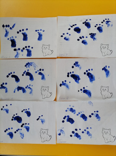 Следы котёнка Следы котёнка.
